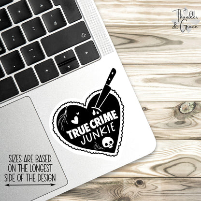 True Crime Junkie sticker, true crime fan – view 2