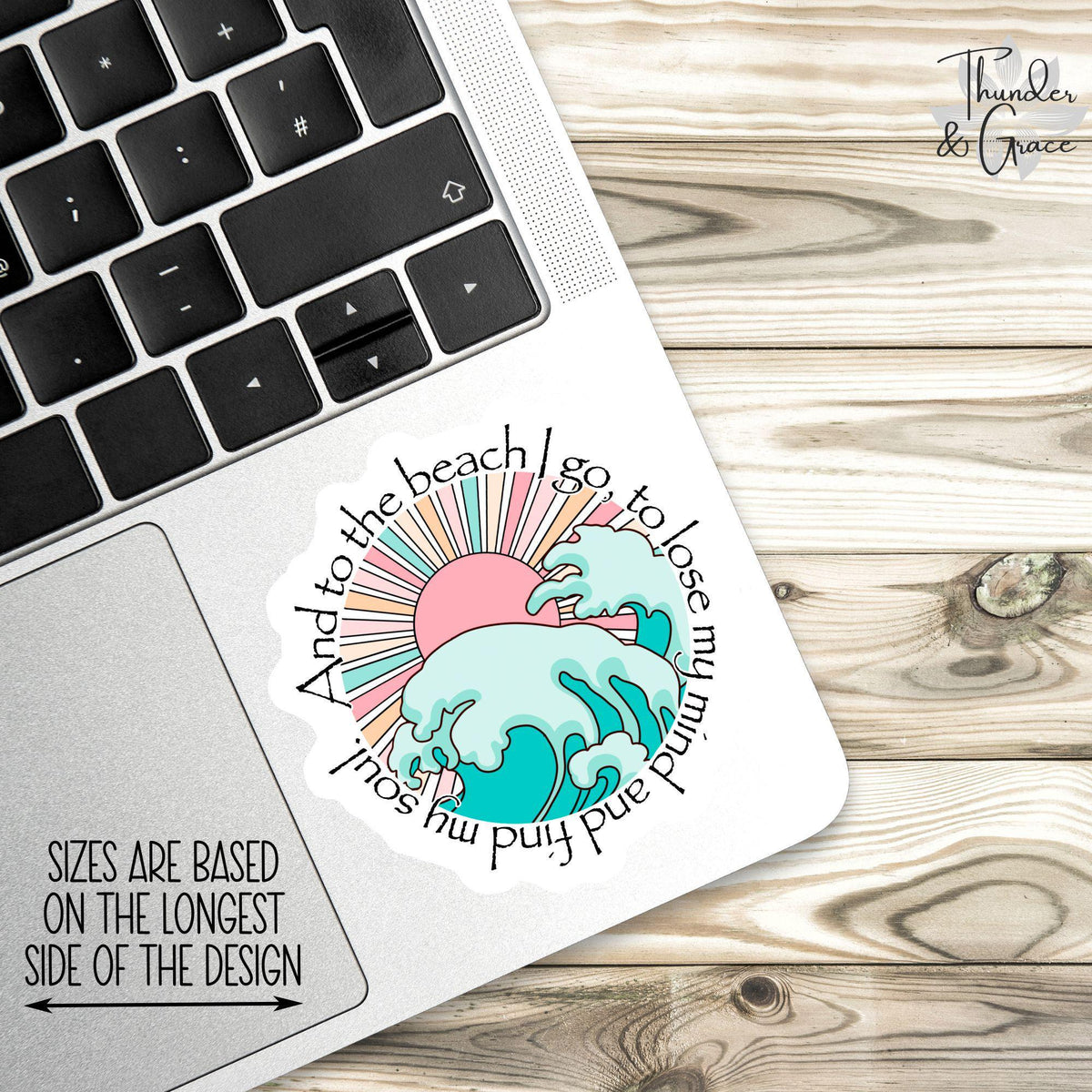 And to the Beach I Go sticker, salt & light – view 2