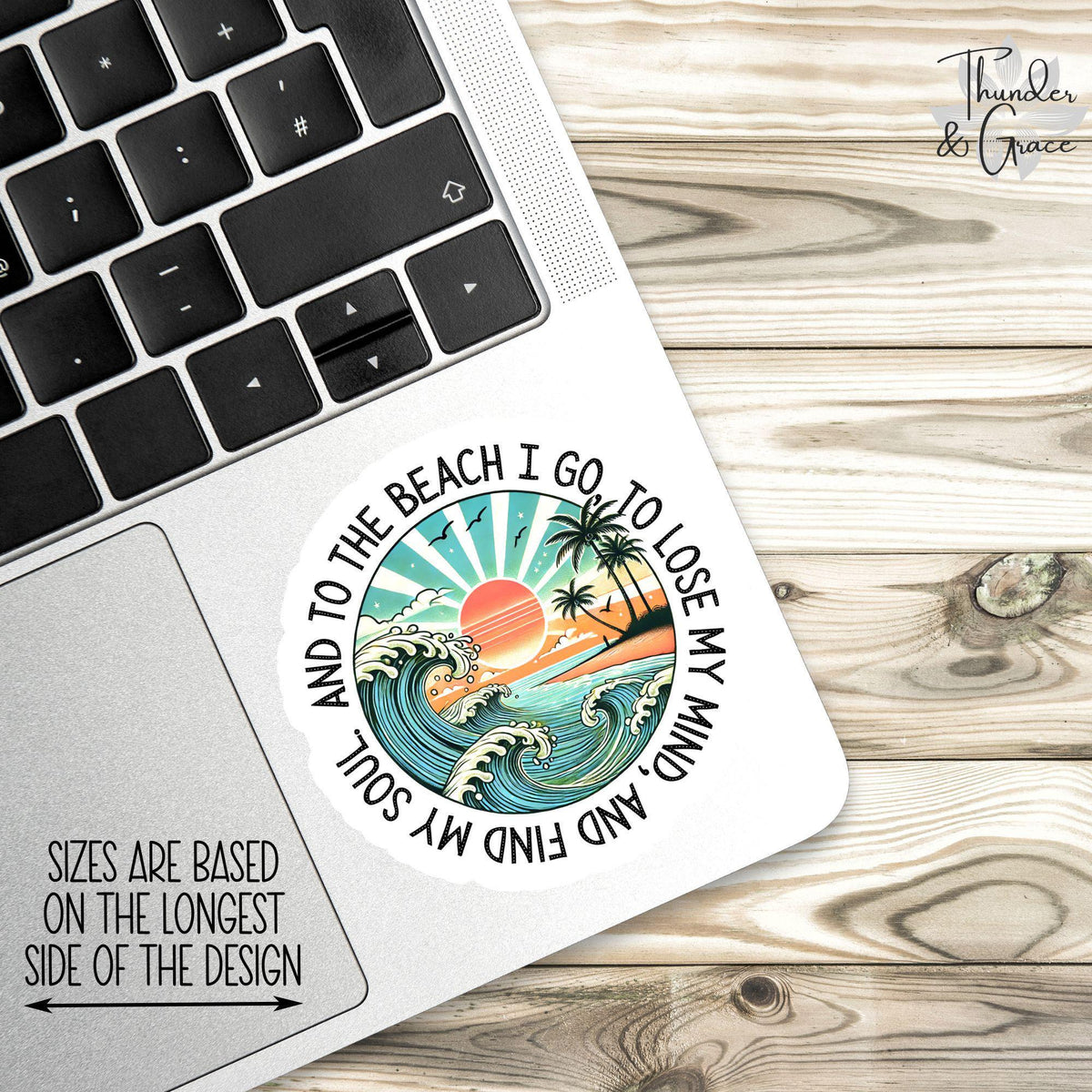 And to the Beach I Go sticker, salt & light – view 2