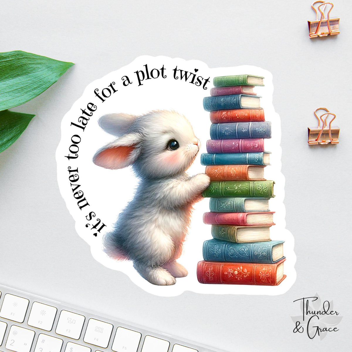 It's Never Too Late for a Plot Twist sticker, baby shower