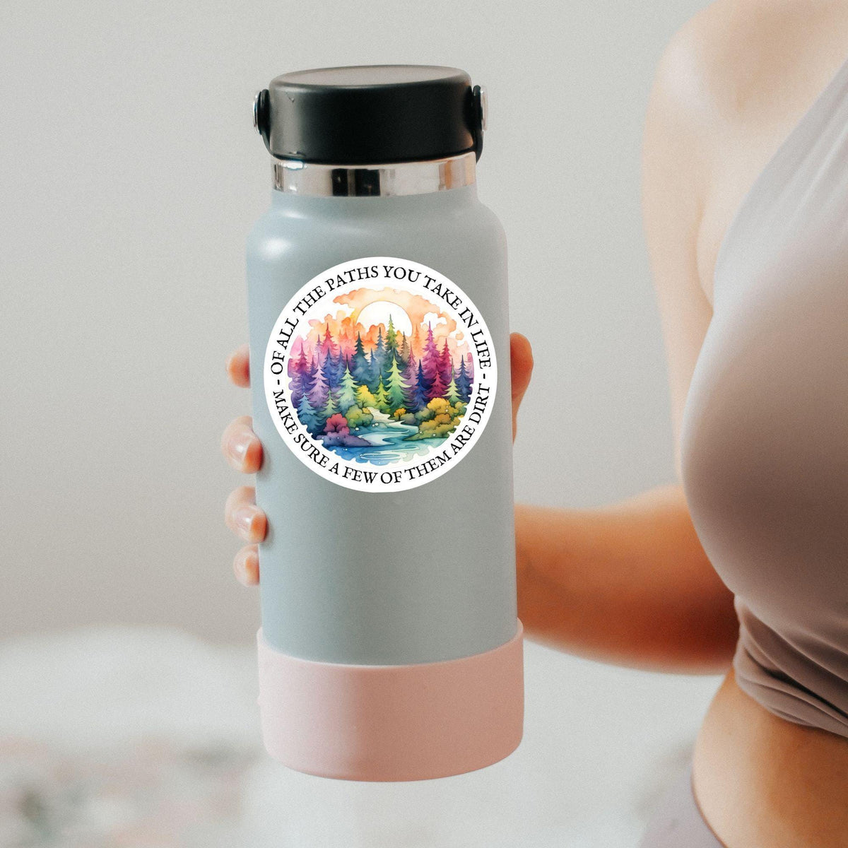 Of All the Paths You Take in Life sticker, rainbow forest – view 2