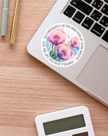Go Confidently in the Direction of Your Dreams sticker, rainbow dandelion – view 2
