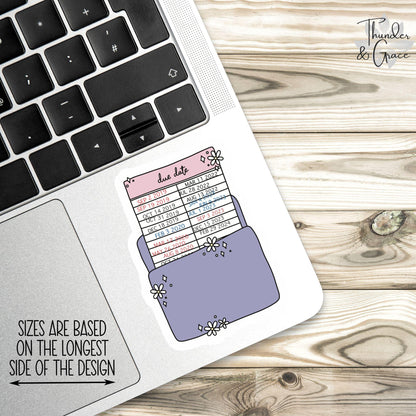 Retro Library Due Date Card sticker – view 2