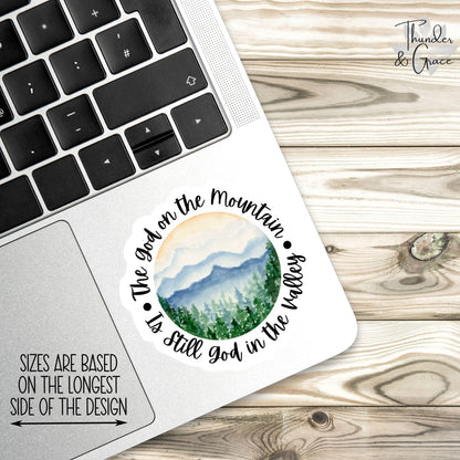 The God on the Mountain sticker, god in the valley – view 2