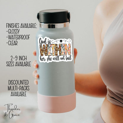 God Is with Her sticker, just pray – view 2