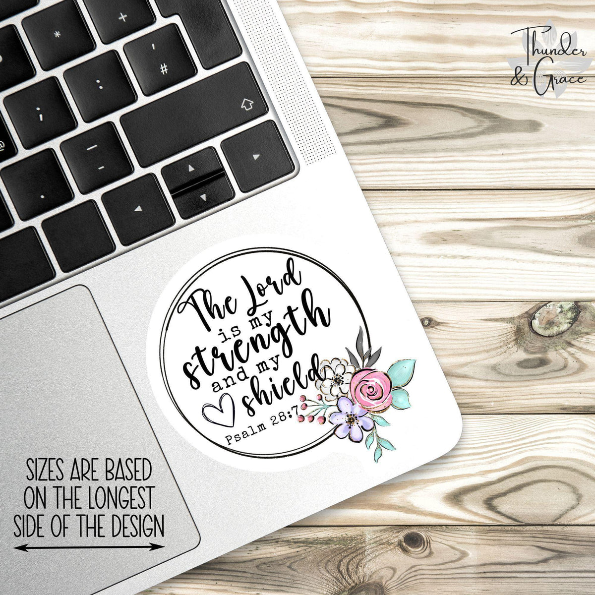The Lord Is My Strength and My Shield sticker, god is good – view 2