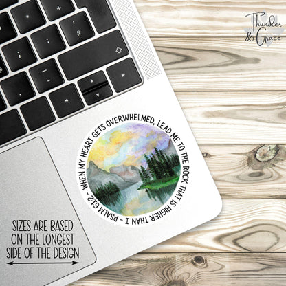 When My Heart Is Overwhelmed sticker, psalm 61:2 – view 2