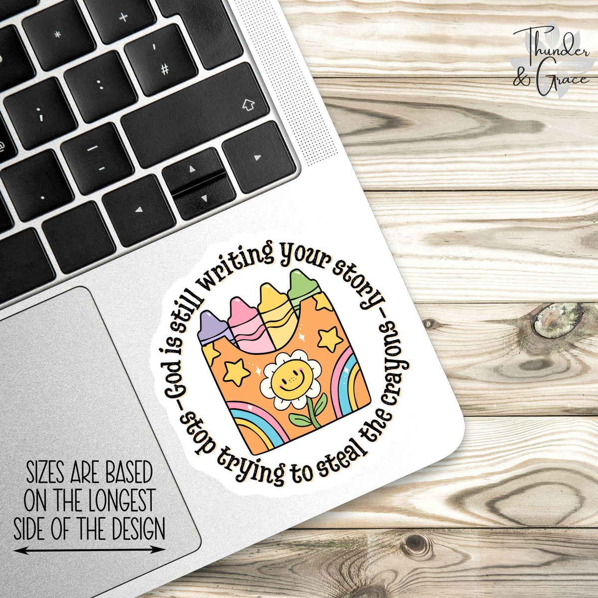 God Is Still Writing Your Story sticker, retro floral – view 2