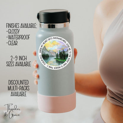 When My Heart Is Overwhelmed sticker, psalm 61:2 – view 3