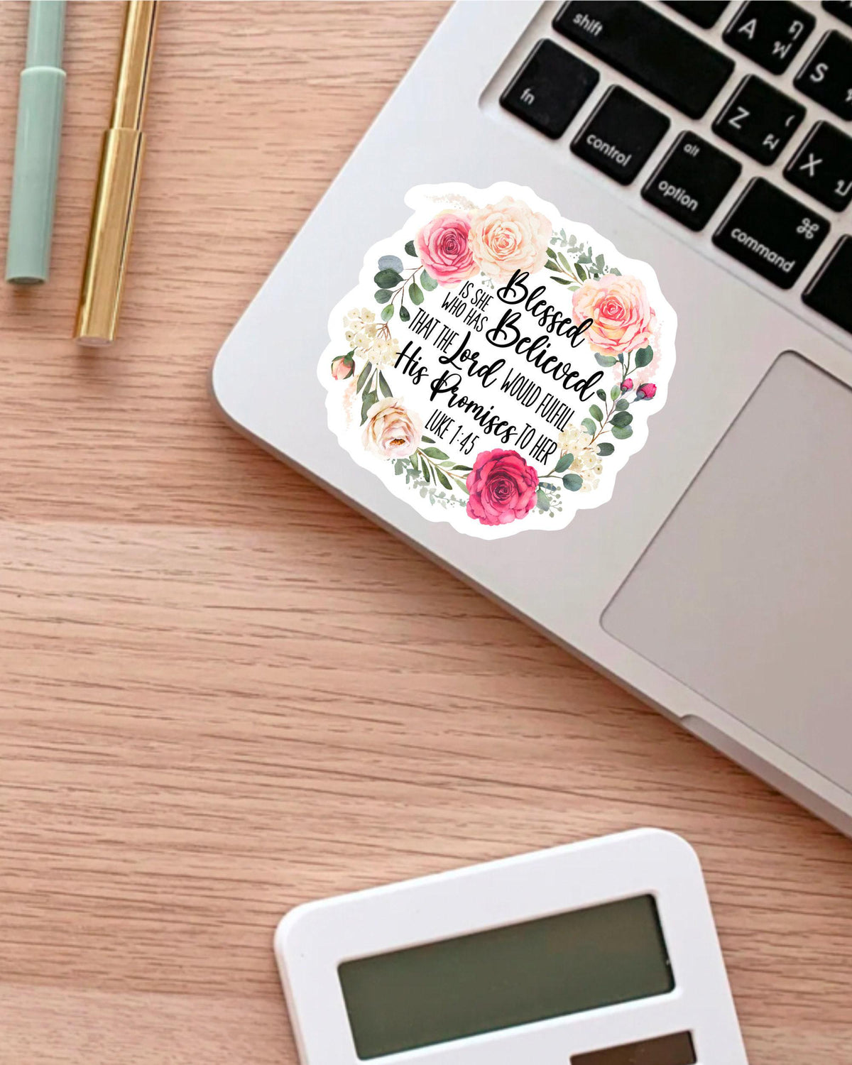 Blessed Is She Who Has Believed sticker, luke 1:45 – view 3