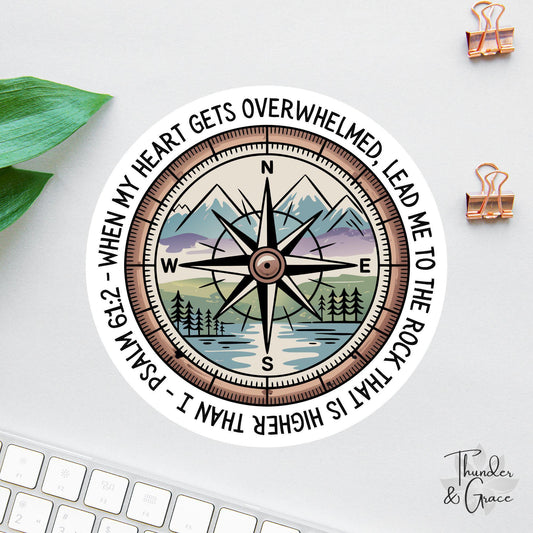 When My Heart Is Overwhelmed sticker, psalm 61:2