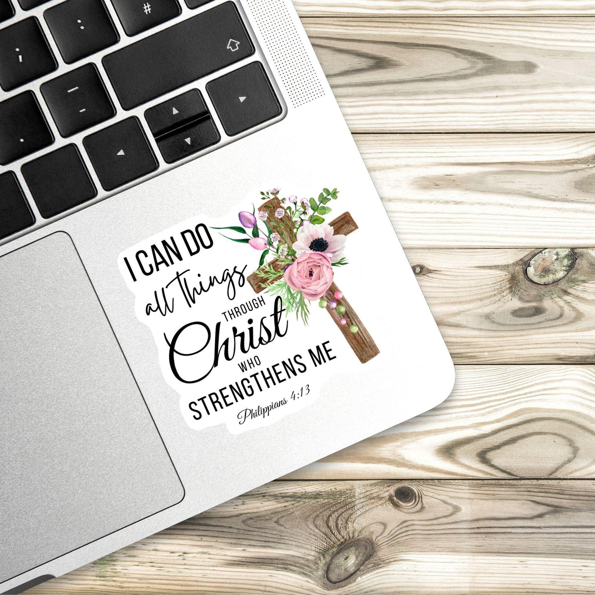 Jesus sticker, all things through christ – view 2