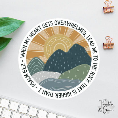 When My Heart Is Overwhelmed sticker, psalm 61:2