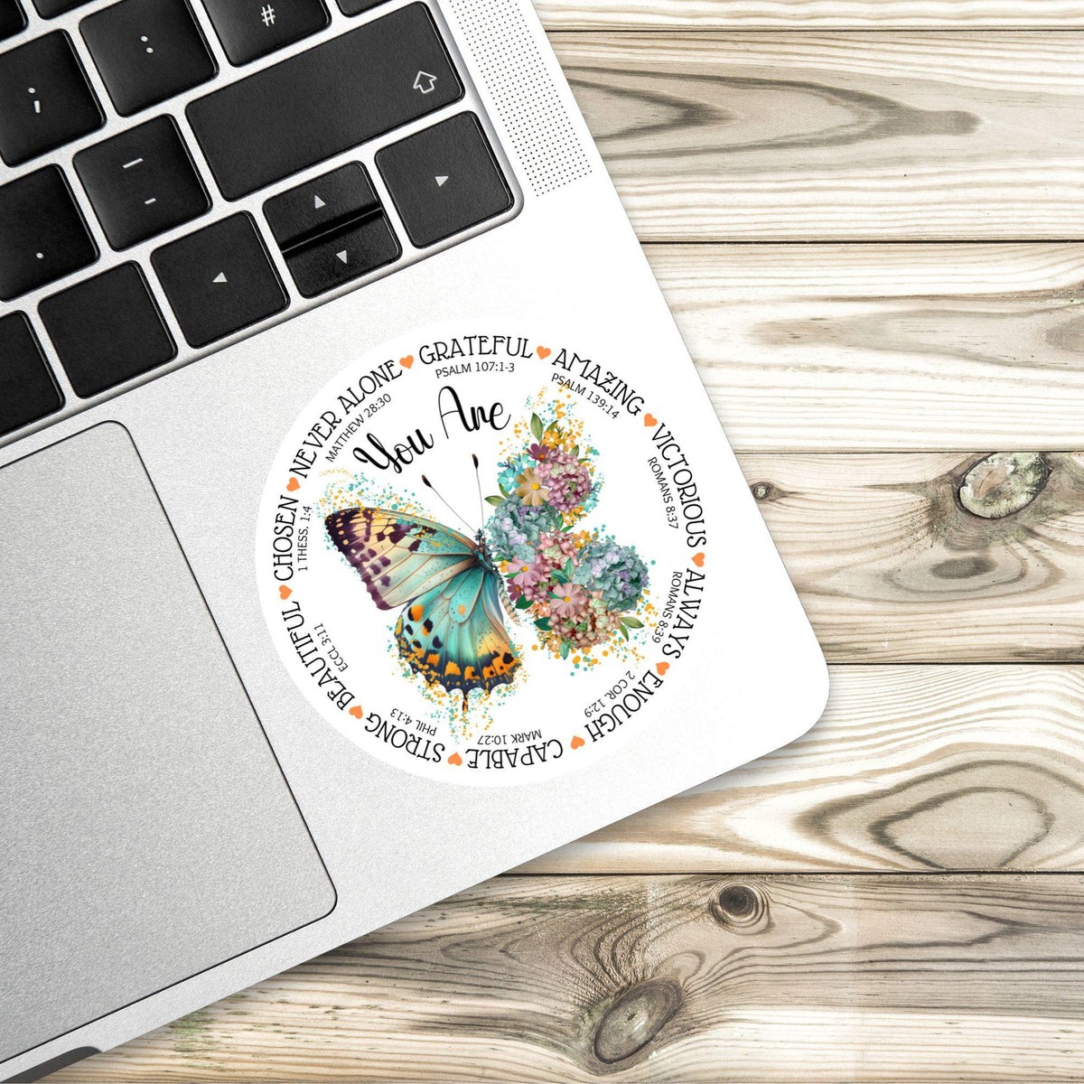 God Says You Are sticker, floral butterfly – view 3