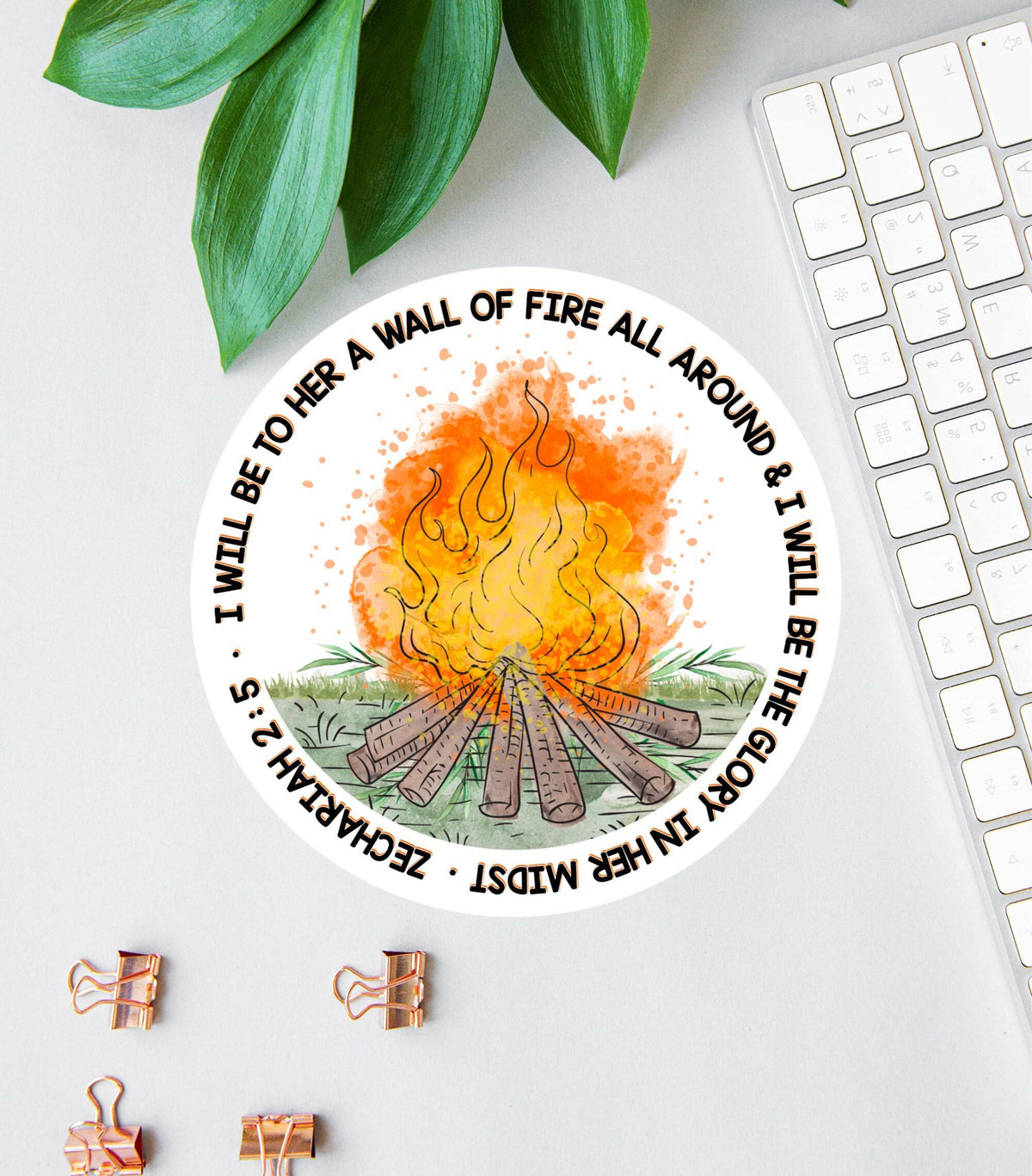 I Will Be Her Wall of Fire sticker, bible verse for women