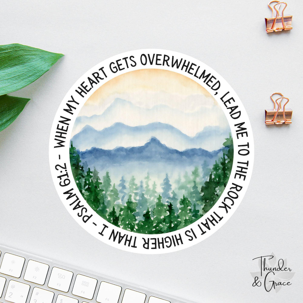 When My Heart Is Overwhelmed sticker, psalm 61:2