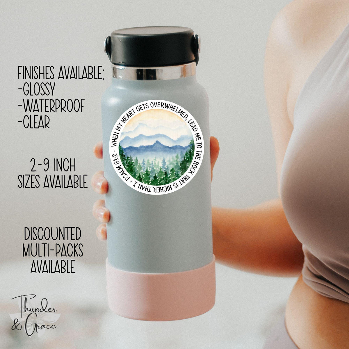 When My Heart Is Overwhelmed sticker, psalm 61:2 – view 3