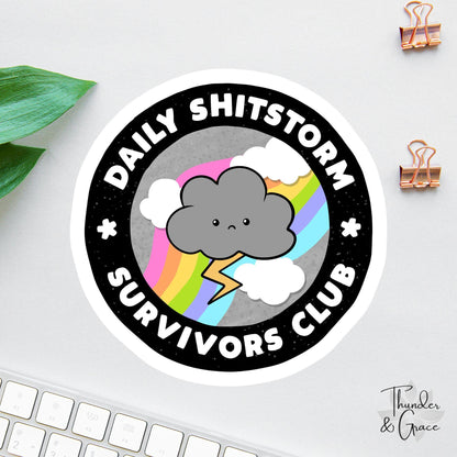 Daily Sh*tstorm Survivors Club sticker, car for women