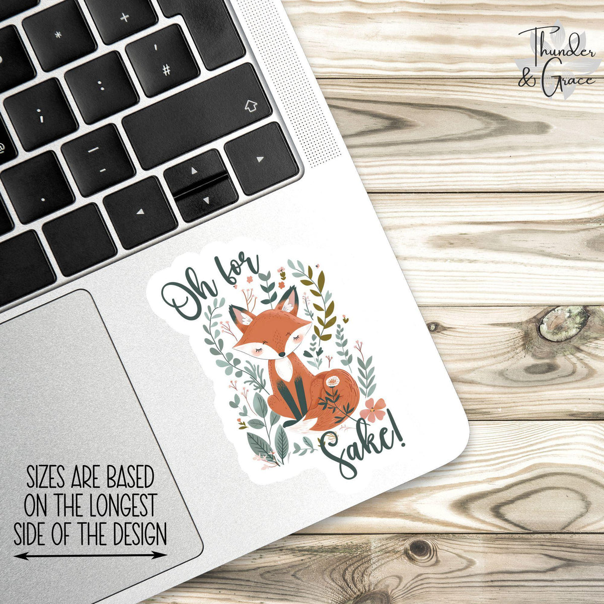 Funny Fox sticker, folk art fox – view 2