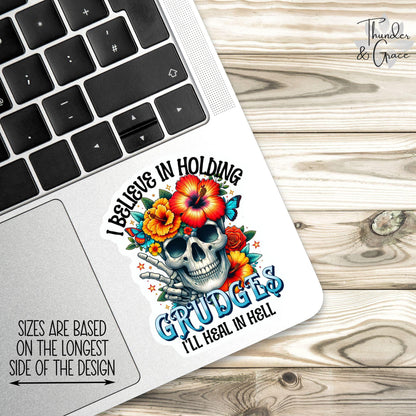 I Hold on to Grudges sticker, car for women – view 2