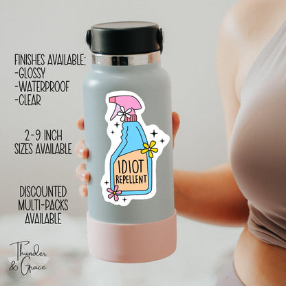 Idiot Repellent sticker, car for women – view 3
