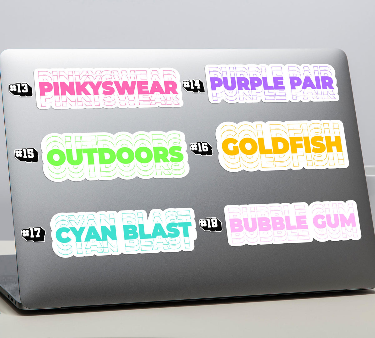 Personalized Outline Text sticker, retro thank you bag style – view 3