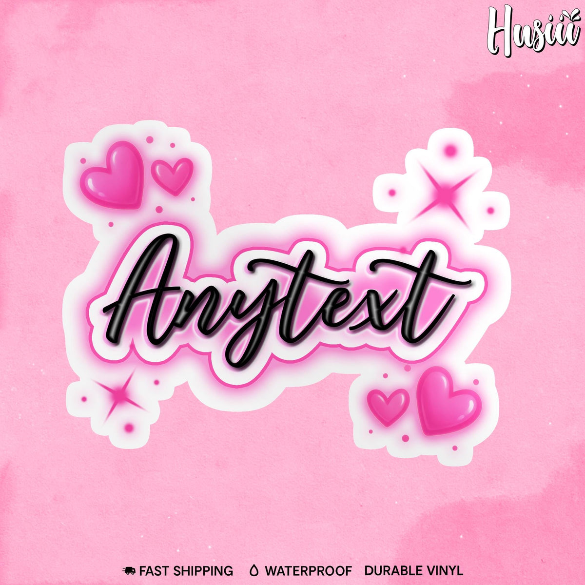 Custom Retro Heart Pastel Name Sticker by Stickreews