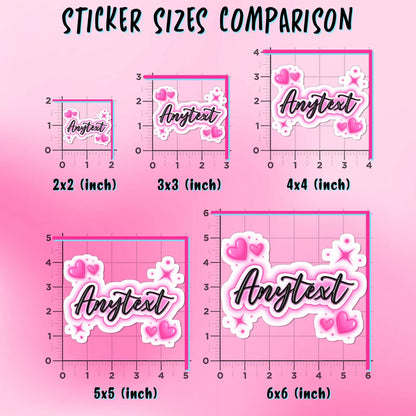 Custom Retro Heart Pastel Name Sticker by Stickreews — view 2