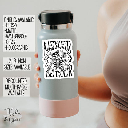 Never Better sticker, i'm fine it's fine – view 2