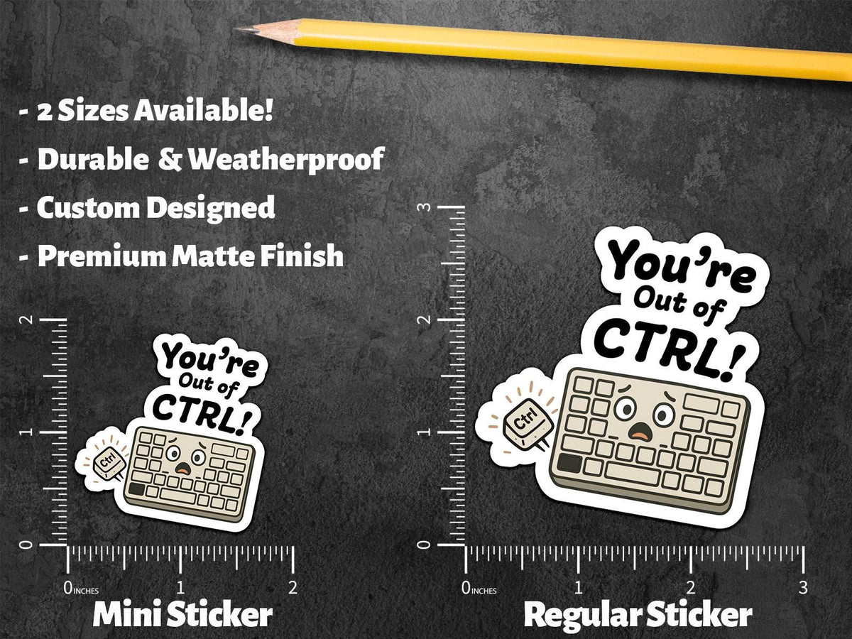 Out of Control sticker, funny keyboard control key popped off – view 3