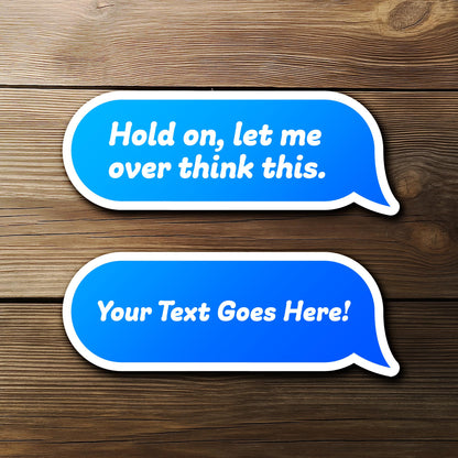 Custom Blue Text sticker, personalized name or phrase in bold blue style
