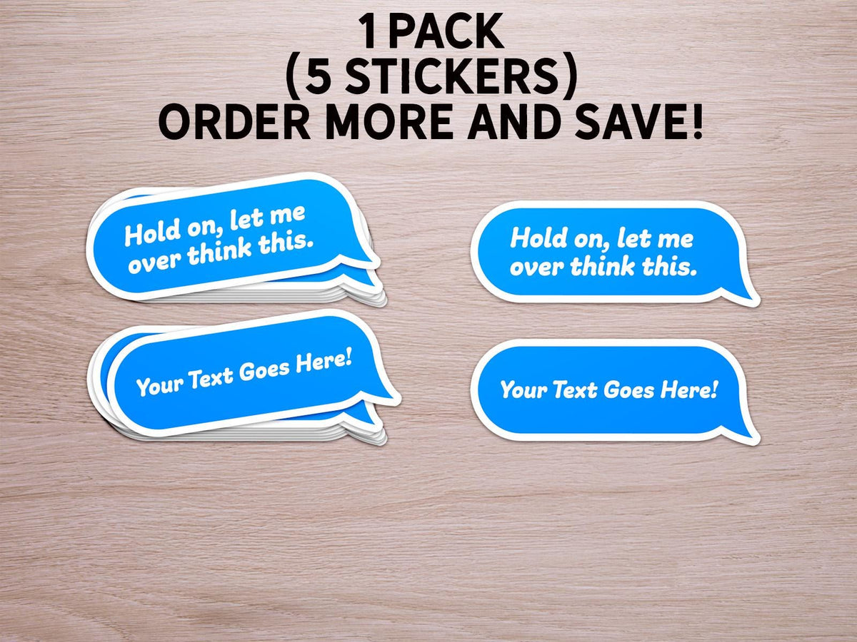 Custom Blue Text sticker, personalized name or phrase in bold blue style – view 2