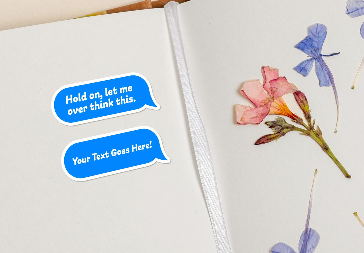 Custom Blue Text sticker, personalized name or phrase in bold blue style – view 4