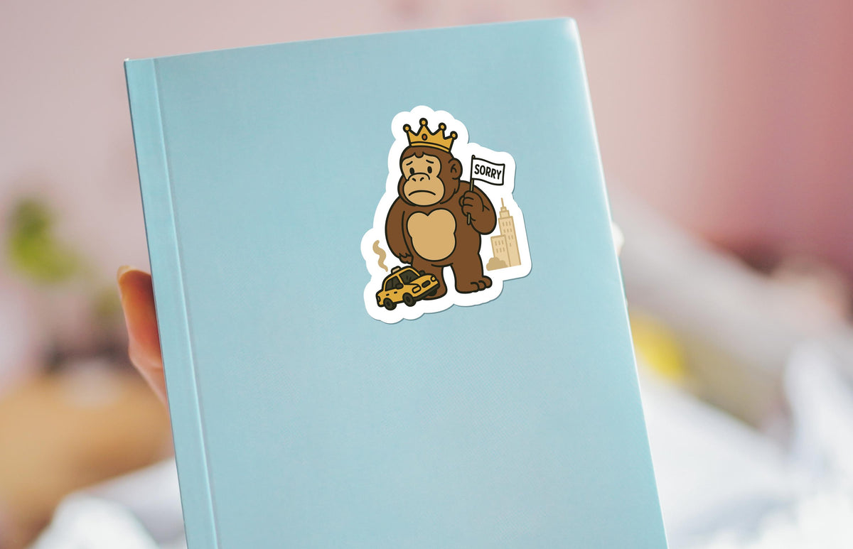 Sorry sticker, funny gorilla breaking car – view 4