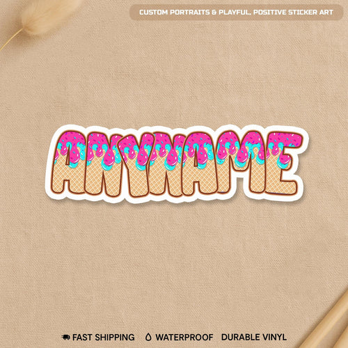 Custom Drip Name Sticker by Stickreews