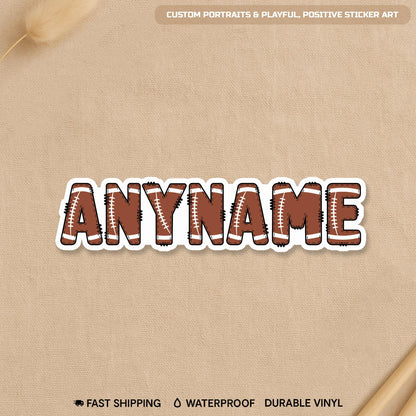 Custom football team player sticker with a name