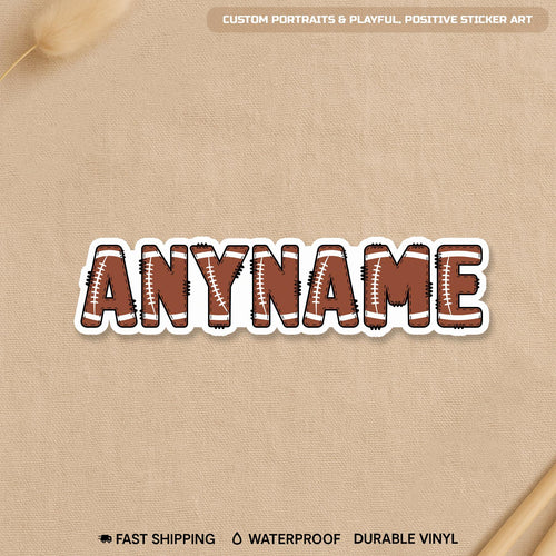 Custom football team player sticker with a name