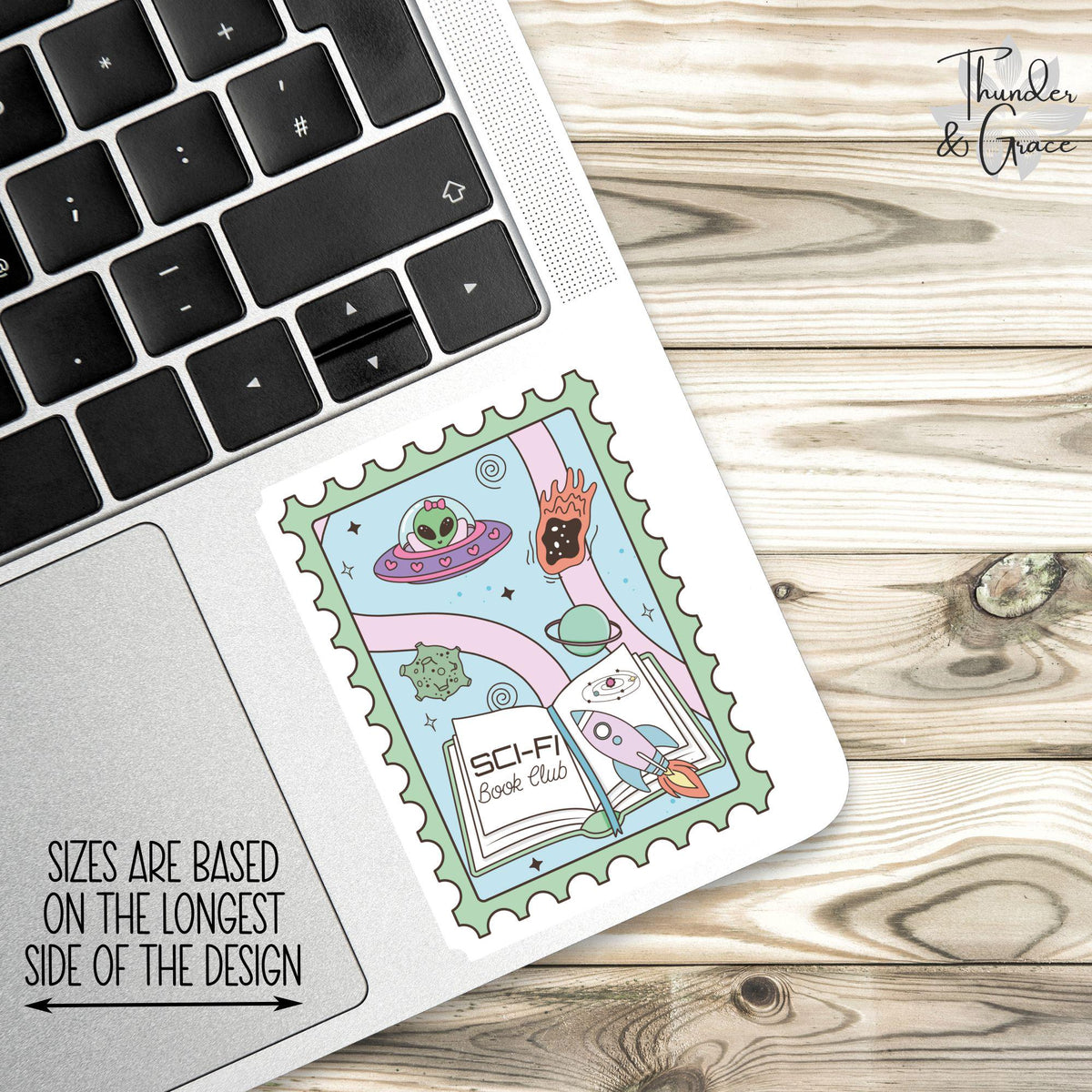 Sci-fi Book Stamp sticker, sci-fi book club – view 3