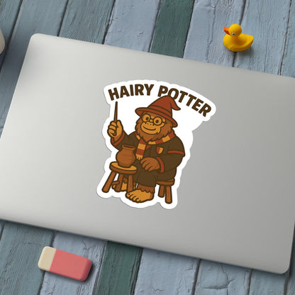 Hairy Potter sticker, magical sasquatch making clay art – view 3