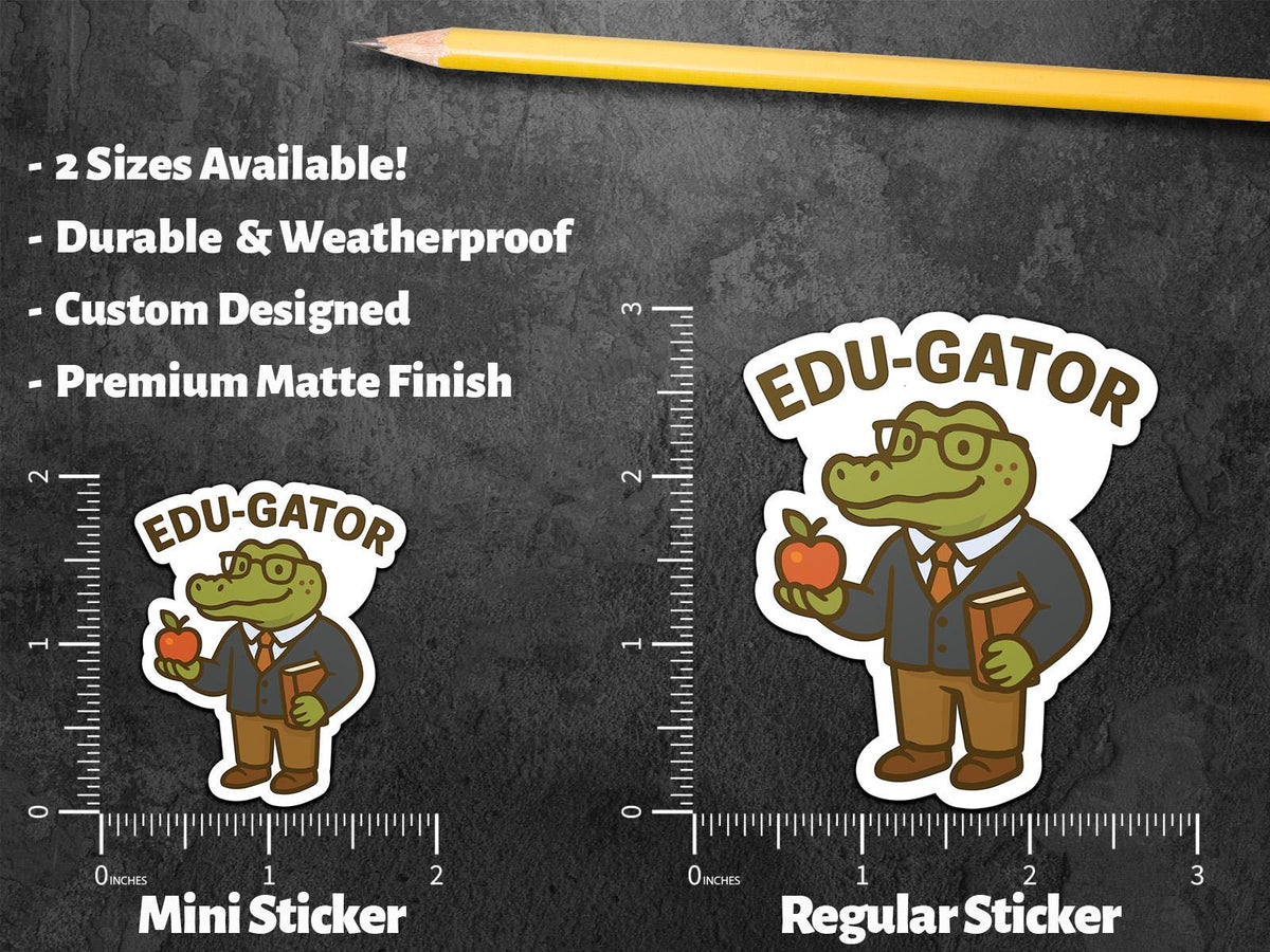Edugator Educator sticker, alligator teacher pun – view 3