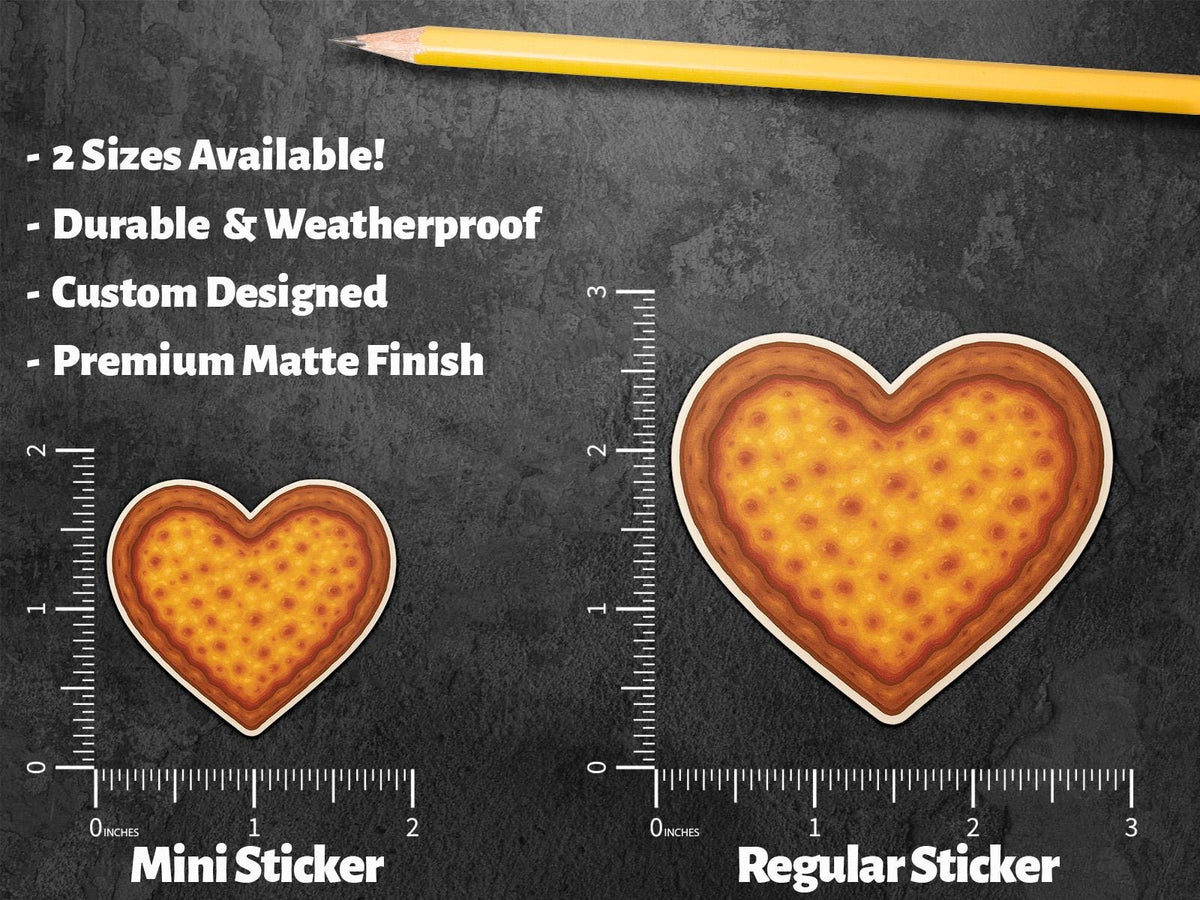 Heart Pizza sticker, cute cheese pizza love pun – view 3