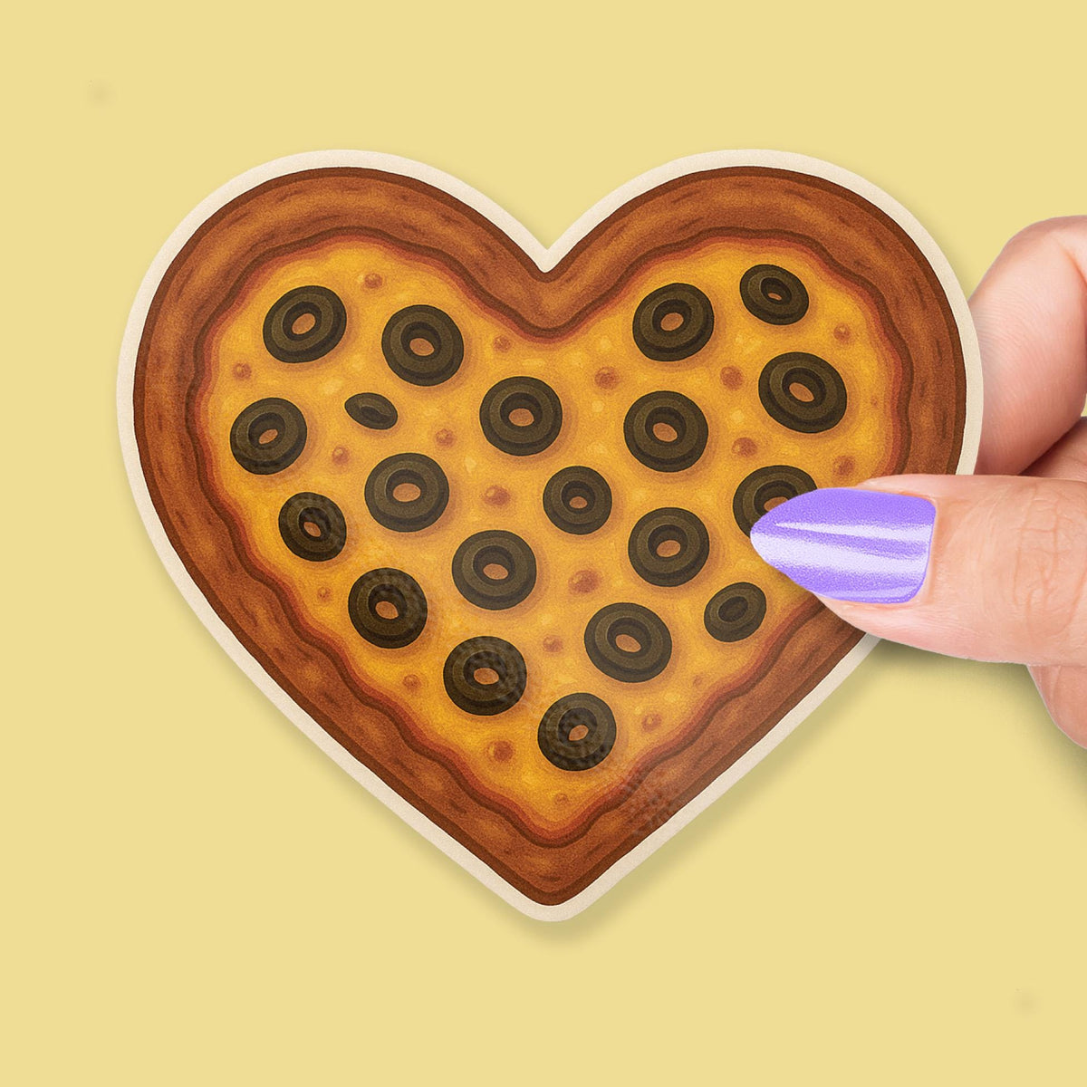 Olive Pizza sticker, cute food pun – view 2