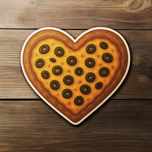 Olive Pizza sticker, cute food pun