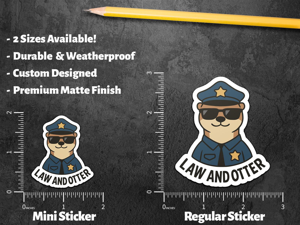 Law and Otter sticker, otter cop chest-up portrait – view 3