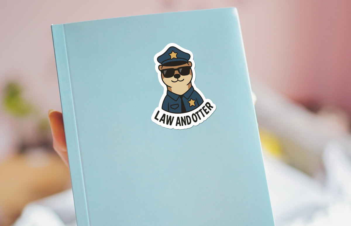 Law and Otter sticker, otter cop chest-up portrait – view 4