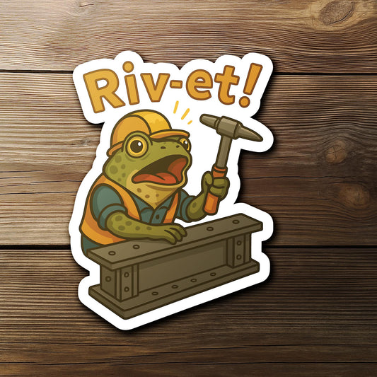 Rivet sticker, funny toad bridge pun