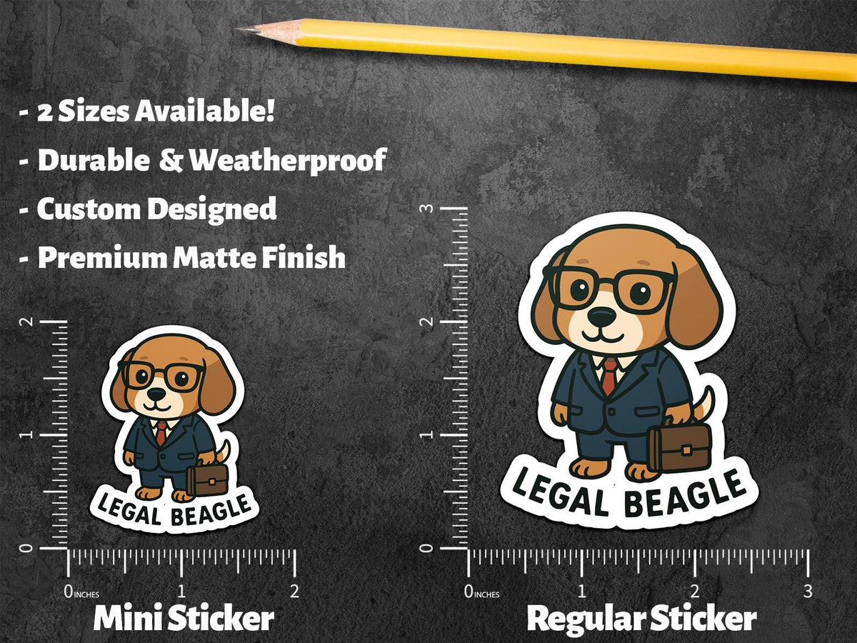 Legal Beagle sticker, cute beagle lawyer pun – view 3