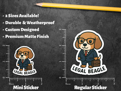 Legal Beagle sticker, cute beagle lawyer pun – view 3