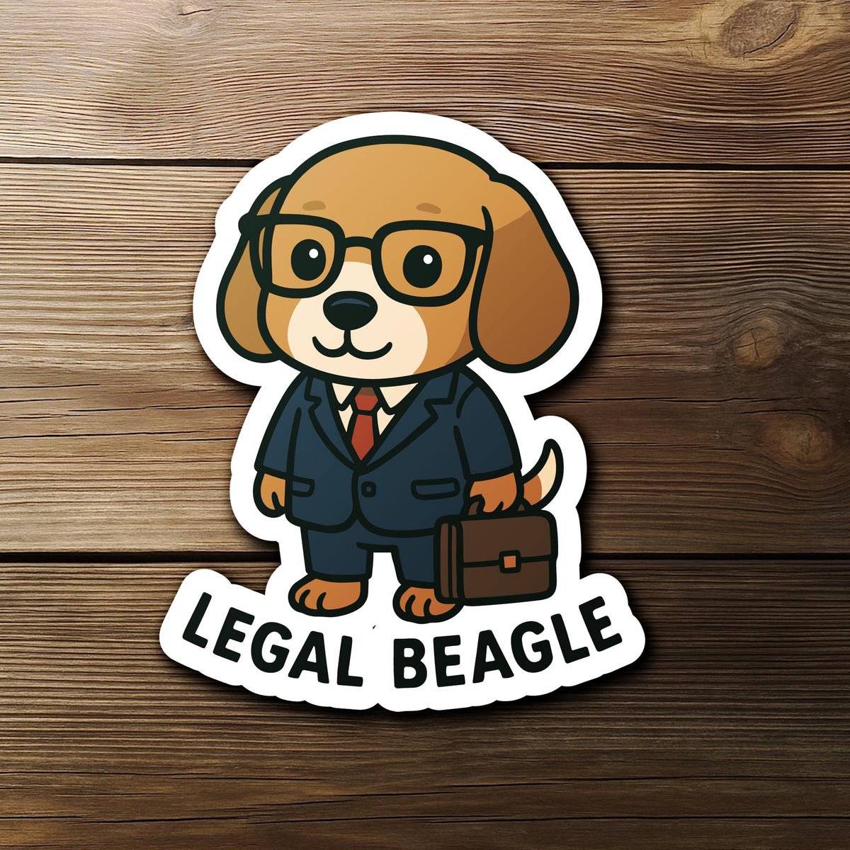 Legal Beagle sticker, cute beagle lawyer pun