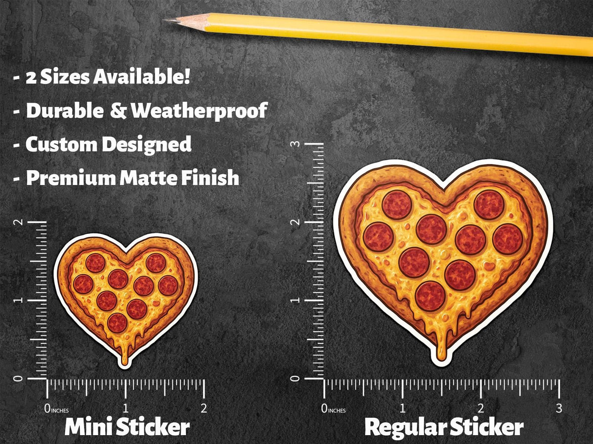 Pepperoni Heart Pizza sticker, cute foodie pun – view 3